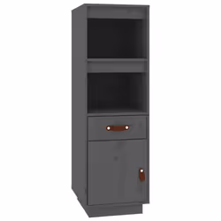 vidaXL Credenza Grigia 34x40x108,5 cm in Legno Massello di Pino - Vista aggiuntiva 2