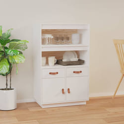 vidaXL Credenza Bianca 67x40x108,5 cm in Legno Massello di Pino