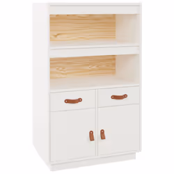 vidaXL Credenza Bianca 67x40x108,5 cm in Legno Massello di Pino - Vista aggiuntiva 2