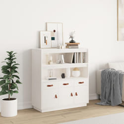 Vidaxl - Credenza, Madia per salotto Moderna Bianca 100x40x108, 5 cm in Legno Massello di Pino