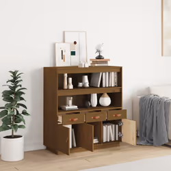 vidaXL Credenza ambra 100x40x108,5 cm in Legno Massello di Pino - Vista aggiuntiva 3