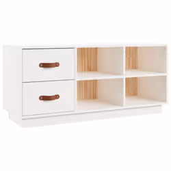 vidaXL Scarpiera Bianca 100x34x45 cm in Legno Massello di Pino - Vista aggiuntiva 2