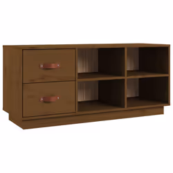 vidaXL Scarpiera Ambrata 100x34x45 cm in Legno Massello di Pino - Vista aggiuntiva 2