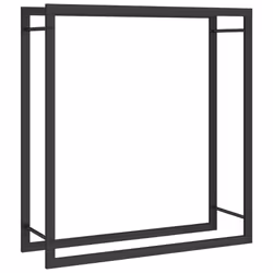 Portalegna Nero Opaco 80x28x86 cm in Acciaiocod mxl 102733 - Vista aggiuntiva 2