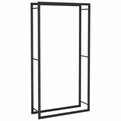 vidaXL Portalegna Nero Opaco 80x28x154 cm Acciaio - Vista aggiuntiva 2