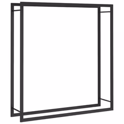Portalegna Nero Opaco 110x28x116 cm in Acciaiocod mxl 78785 - Vista aggiuntiva 2