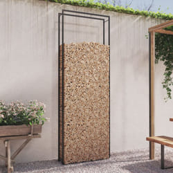 Vidaxl - Portalegna Nero Opaco 110x28x312 cm in Acciaio 98948