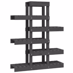 vidaXL Supporto per Piante Grigio 85x25x109,5cm Legno Massello di Pino - Vista aggiuntiva 2
