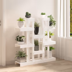vidaXL Supporto Piante Bianco 104,5x25x109,5 cm Legno Massello di Pino - Vista aggiuntiva 3