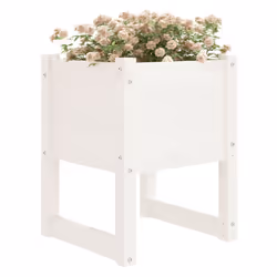 vidaXL Fioriera Bianca 40x40x52,5 cm in Legno Massello di Pino - Vista aggiuntiva 3