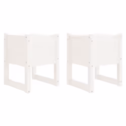 vidaXL Fioriere 2 pz Bianche 40x40x52,5 cm in Legno Massello di Pino - Vista aggiuntiva 2