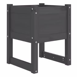 vidaXL Fioriera Grigio 40x40x52,5 cm in Legno Massello di Pino - Vista aggiuntiva 2