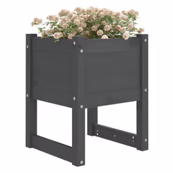 vidaXL Fioriera Grigio 40x40x52,5 cm in Legno Massello di Pino - Vista aggiuntiva 3