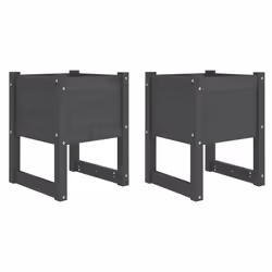 vidaXL Fioriere 2 pz Grigio 40x40x52,5 cm in Legno Massello di Pino - Vista aggiuntiva 2