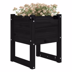 vidaXL Fioriere 2 pz Nero 40x40x52,5 cm in Legno Massello di Pino - Vista aggiuntiva 3