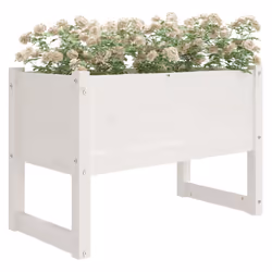vidaXL Fioriera Bianca 78x40x52 cm in Legno Massello di Pino - Vista aggiuntiva 3
