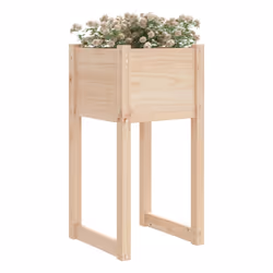 vidaXL Fioriere 2 pz Bianche 40x40x81 cm in Legno Massello di Pino - Vista aggiuntiva 3