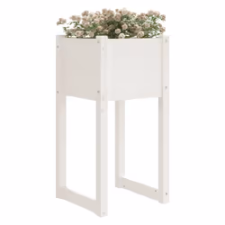 vidaXL Fioriera Bianca 40x40x81 cm in Legno Massello di Pino - Vista aggiuntiva 3