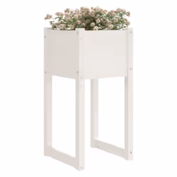 vidaXL Fioriere 2 pz Bianche 40x40x81 cm in Legno Massello di Pino - Vista aggiuntiva 3