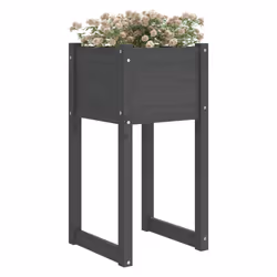 vidaXL Fioriera Grigio 40x40x81 cm in Legno Massello di Pino - Vista aggiuntiva 3