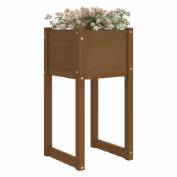 vidaXL Fioriera Marrone Ambra 40x40x81 cm in Legno Massello di Pino - Vista aggiuntiva 3
