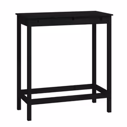 vidaXL Tavolo da Bar Nero 100x50x110 cm in Legno Massello di Pino - Vista aggiuntiva 2