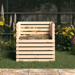 vidaXL Compostiera 80x80x78 cm in Legno Massello di Pino - Vista aggiuntiva 3