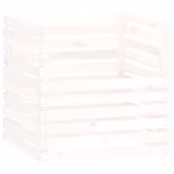 vidaXL Compostiera Bianca 80x80x78 cm in Legno Massello di Pino - Vista aggiuntiva 2
