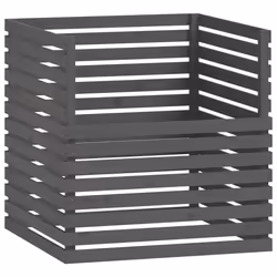 vidaXL Compostiera Grigia 100x100x102 cm in Legno Massello di Pino - Vista aggiuntiva 2