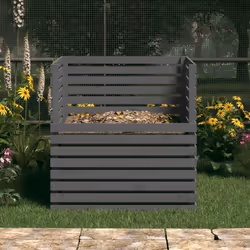 vidaXL Compostiera Grigia 100x100x102 cm in Legno Massello di Pino - Vista aggiuntiva 3