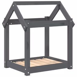 vidaXL Cuccia per Cani Grigia 61x50x70  cm in Legno Massello di Pino - Vista aggiuntiva 2
