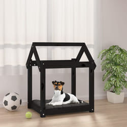 Cuccia per Cani in Legno Massello di Pino Casetta 61x50x70 cm vari colori colore: Nero