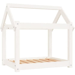 Cuccia per Cani Bianca 71x55x70 cm in Legno Massello di Pino Vidaxl