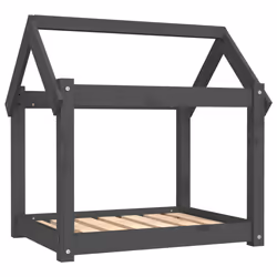 vidaXL Cuccia per Cani Grigia 71x55x70 cm in Legno Massello di Pino - Vista aggiuntiva 2