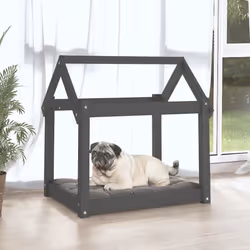 vidaXL Cuccia per Cani Grigia 71x55x70 cm in Legno Massello di Pino - Vista aggiuntiva 3