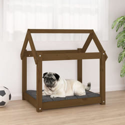Cuccia per Cani in Legno Massello di Pino Casetta 71x55x70 cm vari colori colore: Marrone