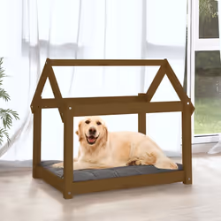 vidaXL Cuccia per Cani Ambra 81x60x70 cm in Legno Massello di Pino - Vista aggiuntiva 3