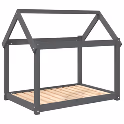 vidaXL Cuccia per Cani Grigia 101x70x90 cm in Legno Massello di Pino - Vista aggiuntiva 2