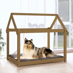 vidaXL Cuccia per Cani Ambra 101x70x90 cm in Legno Massello di Pino - Vista aggiuntiva 3