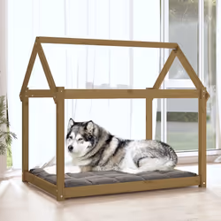 vidaXL Cuccia per Cani Ambra 111x80x100 cm in Legno Massello di Pino - Vista aggiuntiva 3