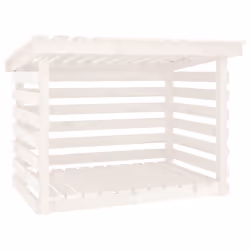 vidaXL Portalegna Bianco 108x73x79 cm in Legno Massello di Pino - Vista aggiuntiva 2