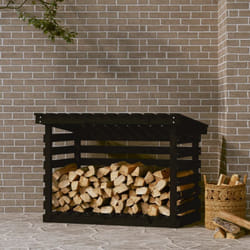 Vidaxl - Portalegna Nero 108x73x79 cm in Legno Massello di Pino 56665