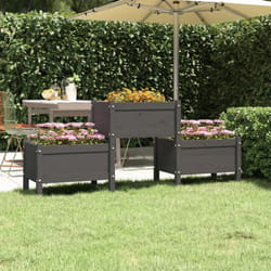 Vidaxl - Fioriera Grigia 178,5x44x75 cm in Legno Massello di Pino