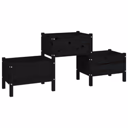 vidaXL Fioriera Nera 178,5x44x75 cm in Legno Massello di Pino - Vista aggiuntiva 2