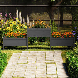 Vidaxl - Fioriera Grigia 245,5x44x75 cm in Legno Massello di Pino 8094