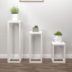Vidaxl - Set Supporti per Piante 3 pz Bianco in Legno Massello di Pino