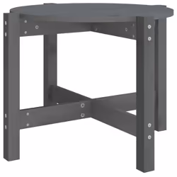 vidaXL Tavolino da Salotto Grigio Ø 62,5x45 cm Legno Massello di Pino - Vista aggiuntiva 2