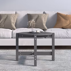 vidaXL Tavolino da Salotto Grigio Ø 62,5x45 cm Legno Massello di Pino - Vista aggiuntiva 3