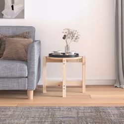 vidaXL Tavolino da Salotto Ø 52,5x45 cm in Legno Massello di Pino - Vista aggiuntiva 3