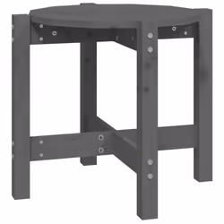 vidaXL Tavolino da Salotto Grigio Ø 52,5x45 cm Legno Massello di Pino - Vista aggiuntiva 2